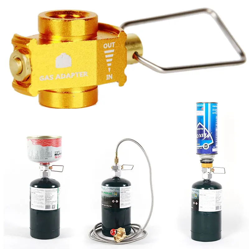 ✰✪1PC Camping Gas Adapter Valve Gas Saver Plus Converter Shifter Refill Flat Tank Conversion Adapter Outdoor Tools