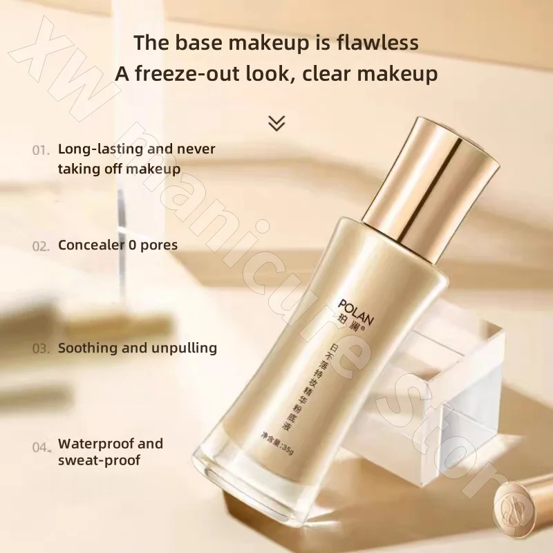 ポランリブズ ホールディング メイクアップ エッセンス リキッドファンデーション マット フェイス 落ちにくい メイクアップ コンシーラー オイルコントロール 適用 35g