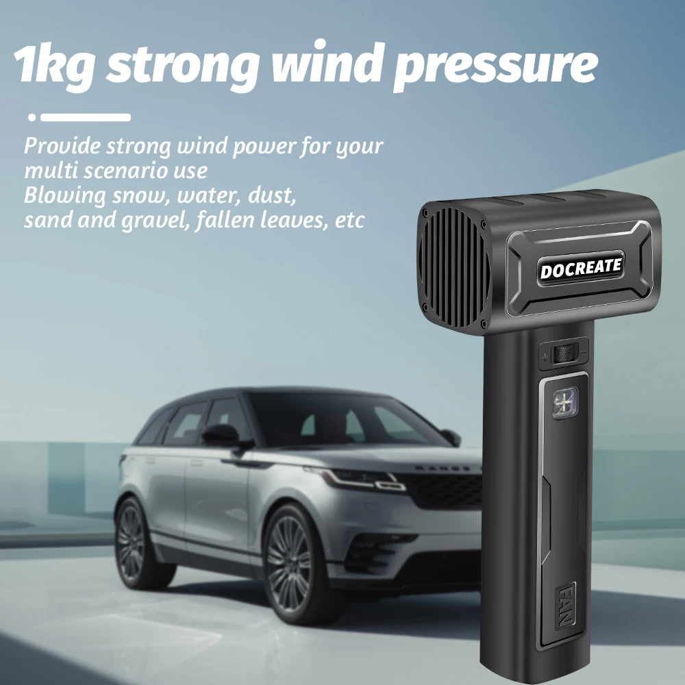 60000RPM Super Wind Power Violent Fan High Speed Turbofan with High Air Volume Brushless Charging Handheld Outdoor Car Fan