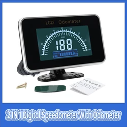 2 IN 1 Digital Speedometer Speed Meter + Odometer Gauge Car Digital LCD Instrument Panel Gauge with Alarm for Car Truck 12/24V