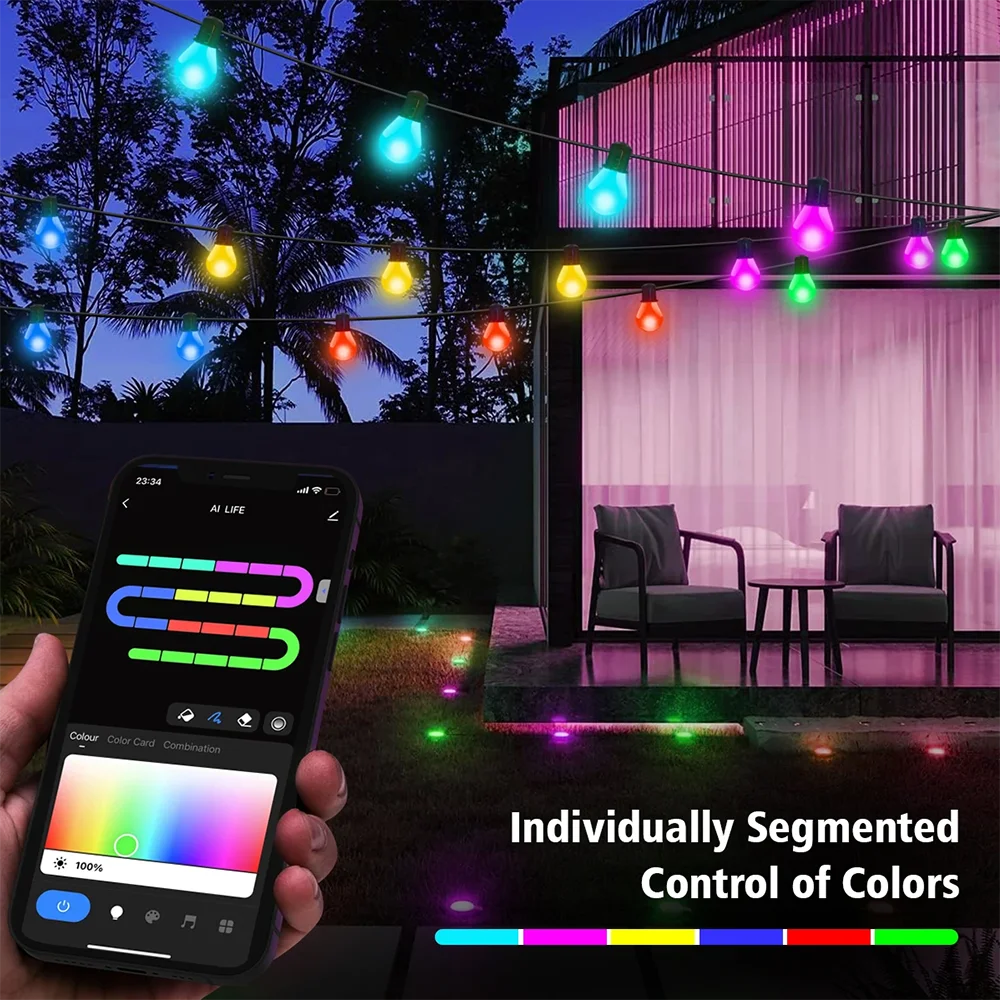 Открытый двор G40 Light String 40M 200LEDs Лампа USB Fairy Light Подходит для Рождества Открытый сад Украшение для кемпинга Lig