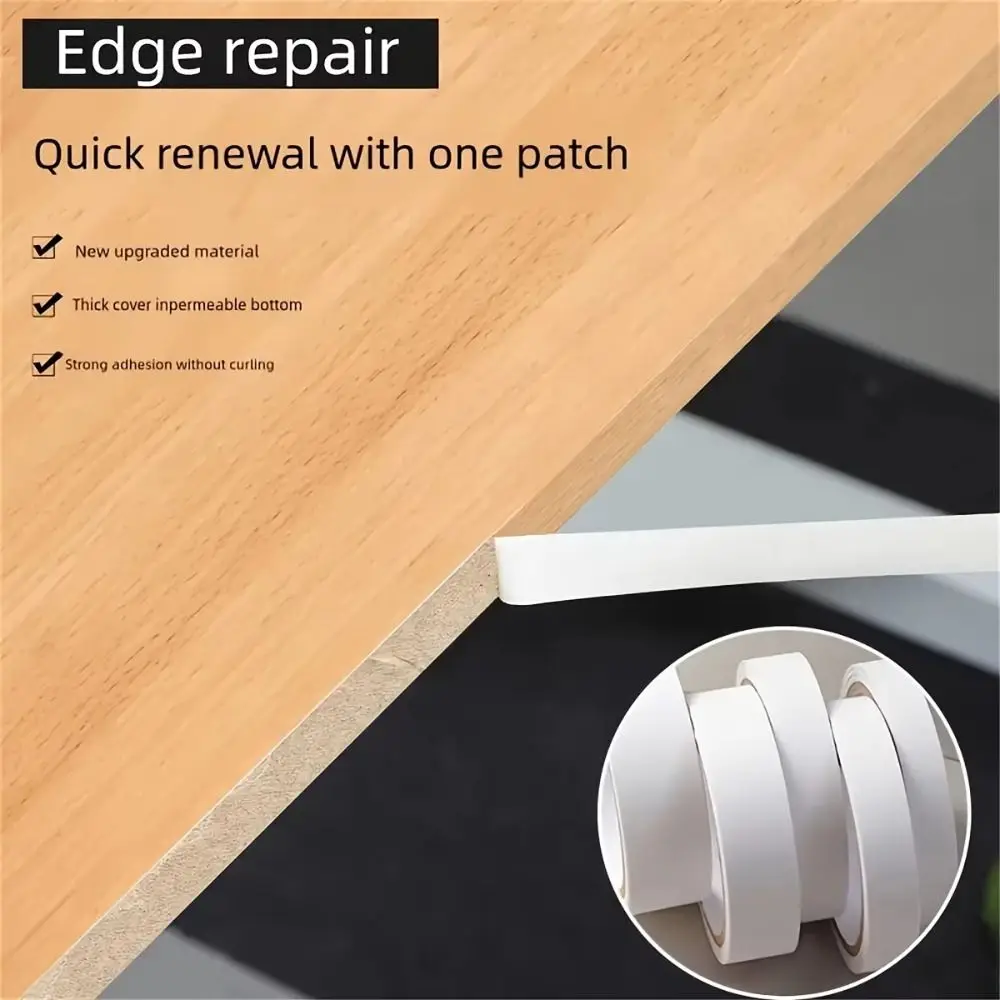 Pegatinas Autoadhesivas para Bordes, Blancas, 10 m, Panel de Madera, Borde Decorativo, Tiras Decorativas para Pared, Impermeables y Engrosadas