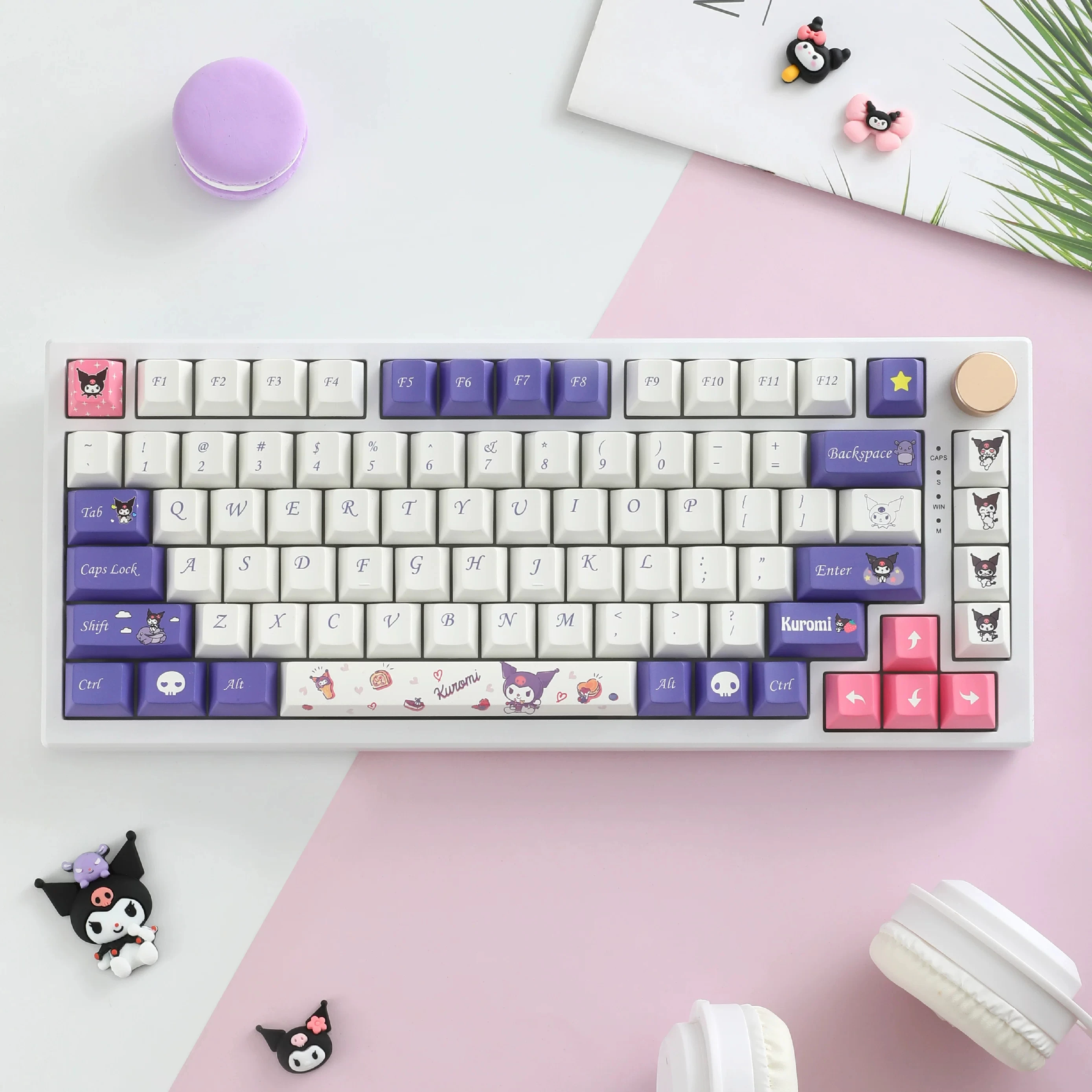 Cartoon Sanrio Cinnamoroll Kuromi Keycaps Kawaii Cute Pachacoo My Melody Themed Keycap for Mx Switch Gaming Mechanical Keyboards
