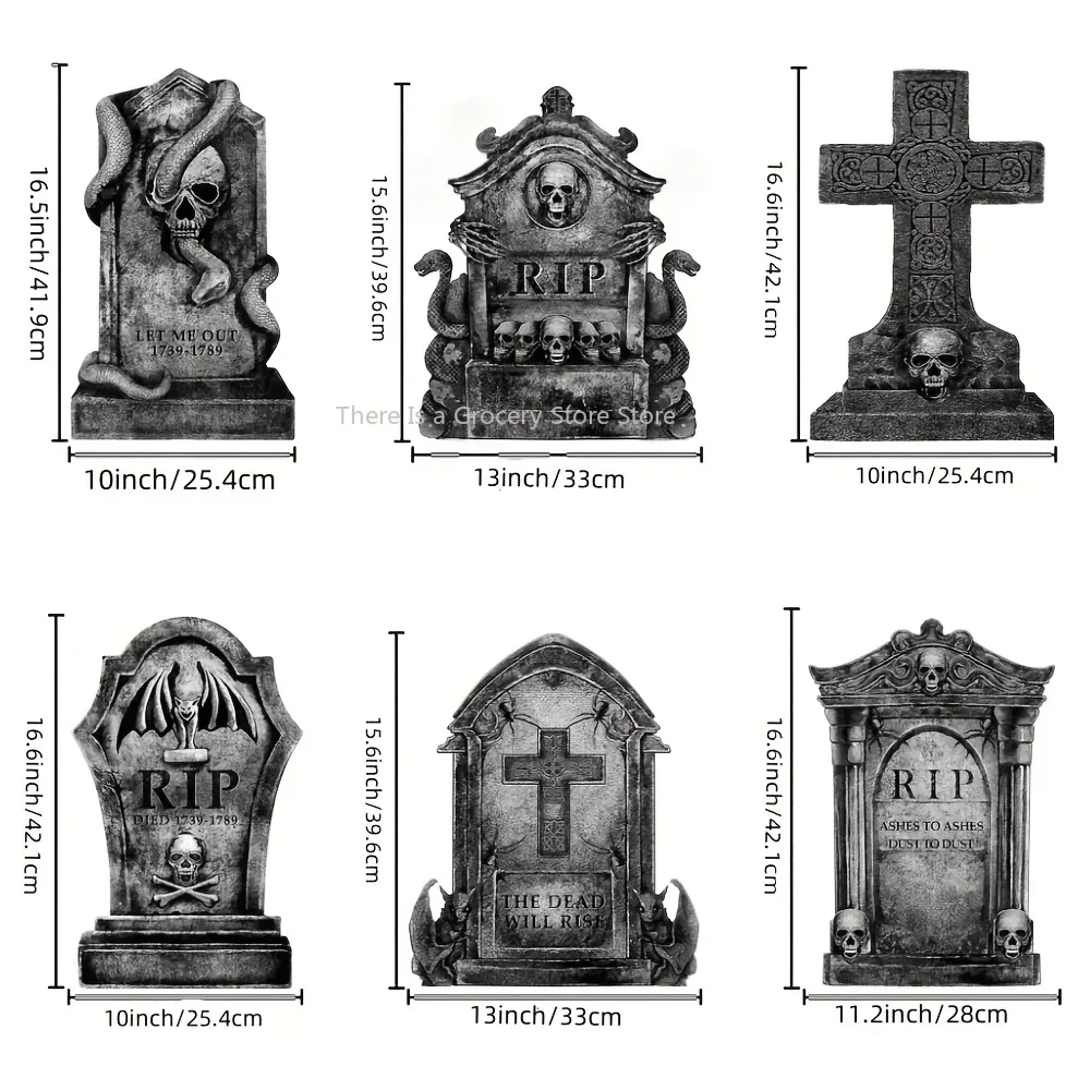 زينة الهالوين في الهواء الطلق مقبرة شواهد القبور شواهد القبور ديكور الهالوين علامات ساحة مع حصص هيكل عظمي مخيف واقعي