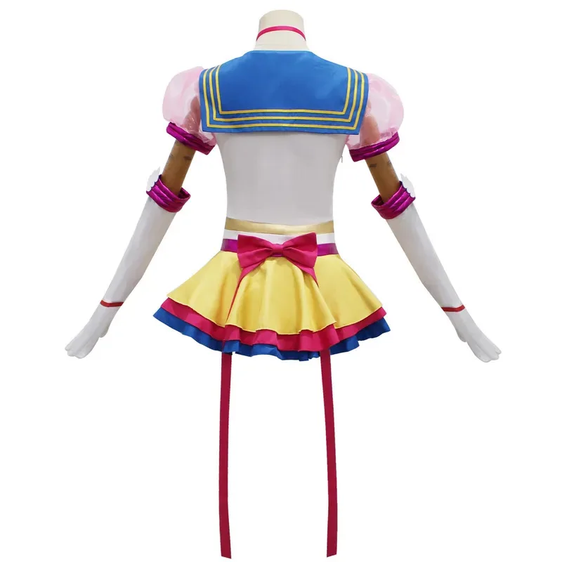 11 Uds Anime Tsukino Usagi Cosplay disfraz uniforme vestido trajes Cosplay amarillo Halloween Carnivl accesorios de fiesta accesorios mujeres