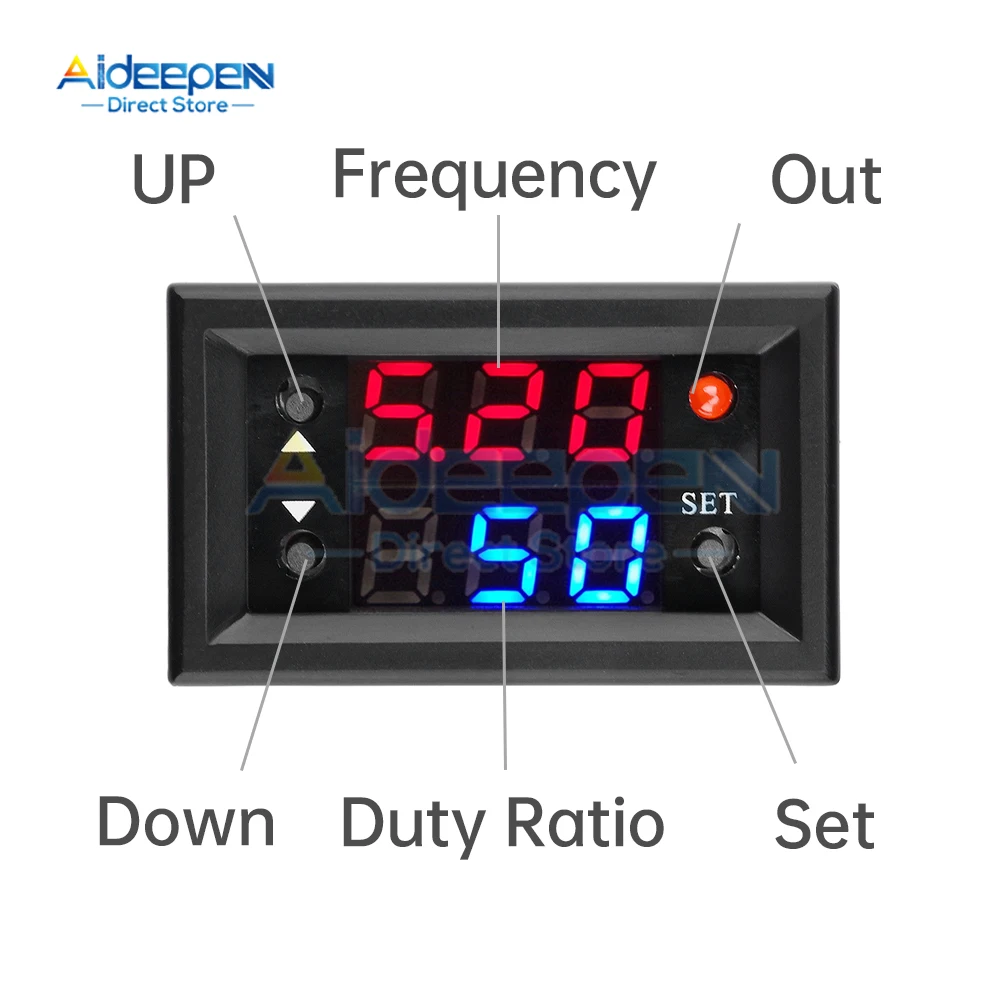 DC 4-28V PWM Frequency Tester 10A High-power Governor 1hz-160khz Frequency And Duty Cycle Are Independently Adjustable 0~100%