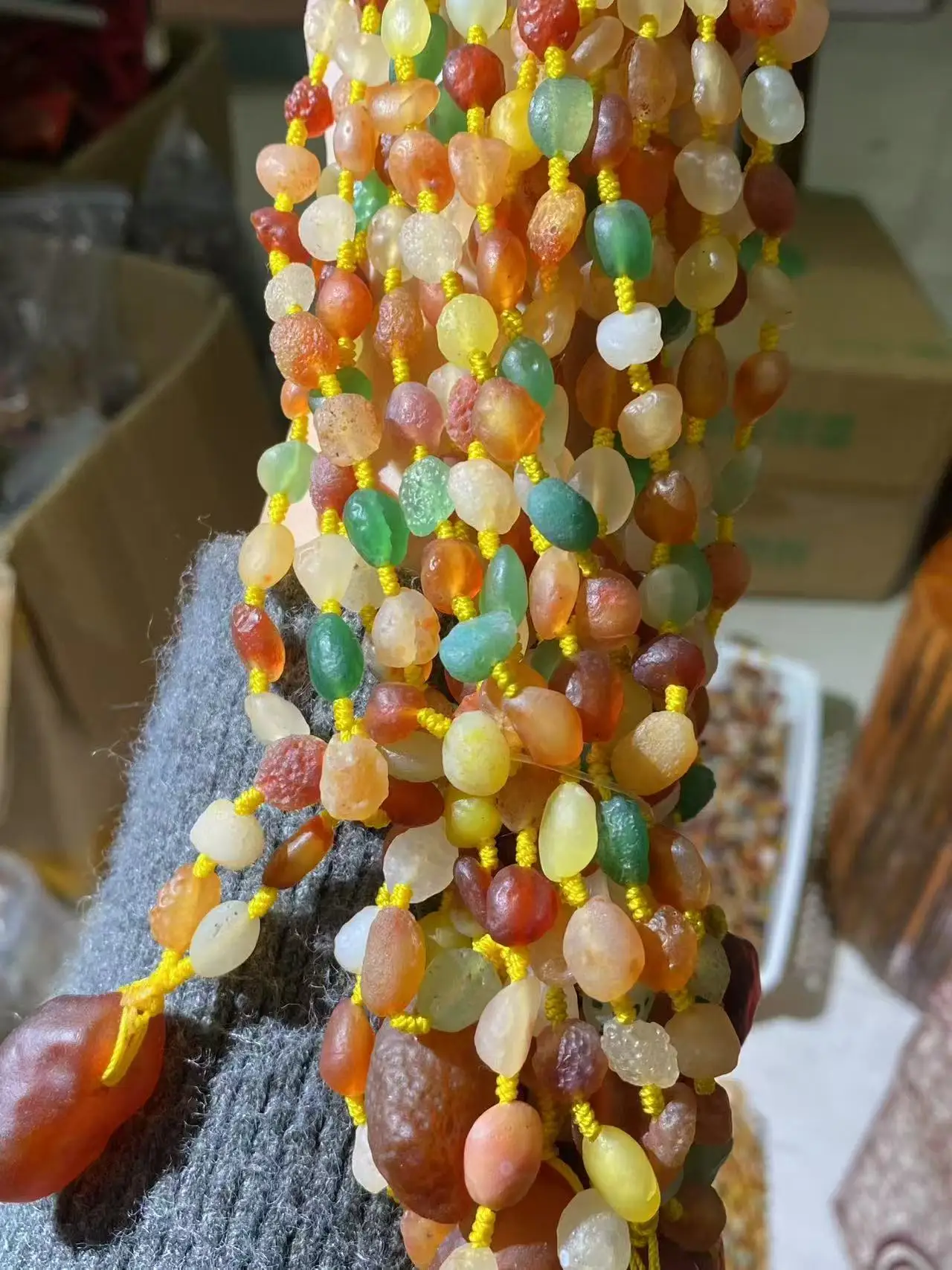60pcs/lot each is the best, big and gorgeous colorful candy color rock candy heart Gobi agate pendant necklace wholesale - view 3