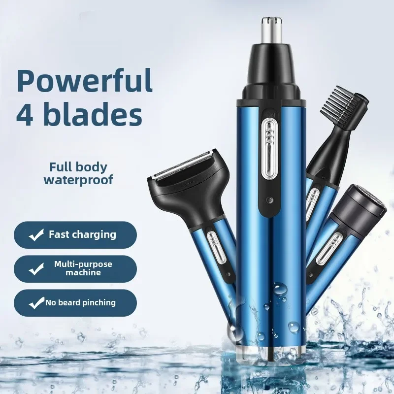 USB wiederaufladbare Rasieren Mini Rasierer Trimmer 4in1 multifunktionale elektrische Nasenhaarschneider Koteletten Nasenhaar Augenbrauenschneider