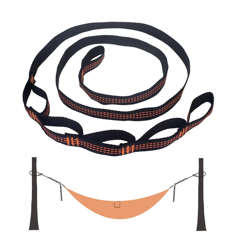 2미터와 2.8미터 조절 가능한 해먹 스트랩 벨트 한 쌍, 고하중 지지