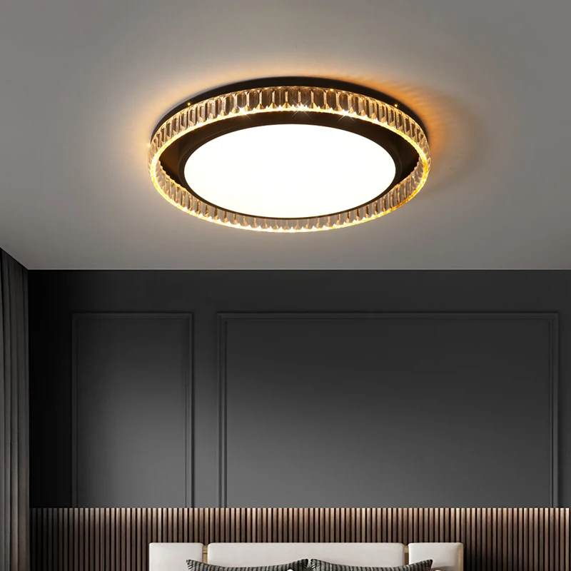 

Modern Crystal LED Ceiling Light Bedroom Living Room Balcony Corridor Circular Luxury Ceiling Lamp Home Lighting Decor Fixtures