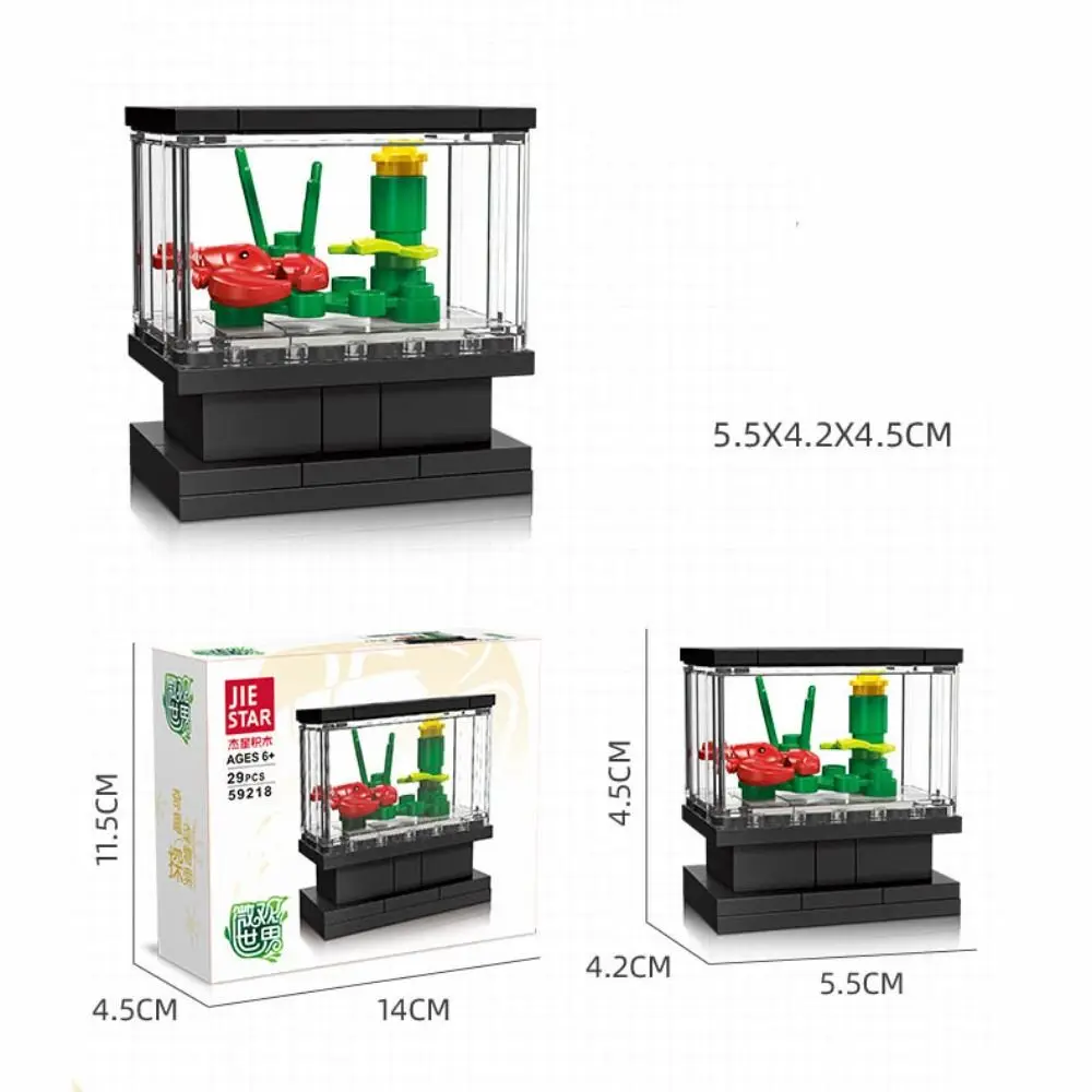 Nouveaux blocs de construction en plastique micro monde Aquarium assembler des jouets bricolage tortue ornement de bureau enfants cadeau