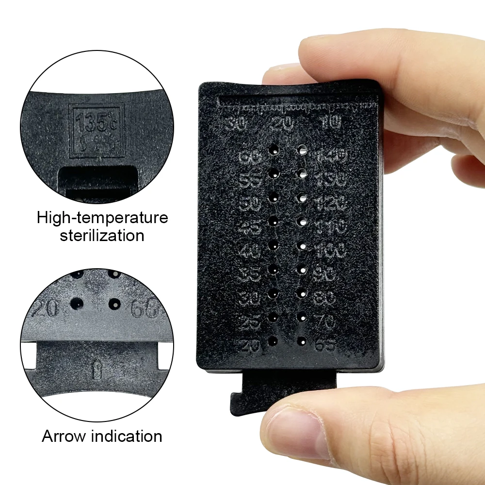 Plastic Dental Endo Rulers Span Black Gutta Percha Cutter For Precise Measuring & Cutting Measure Scale Dentistry Endodontic Box