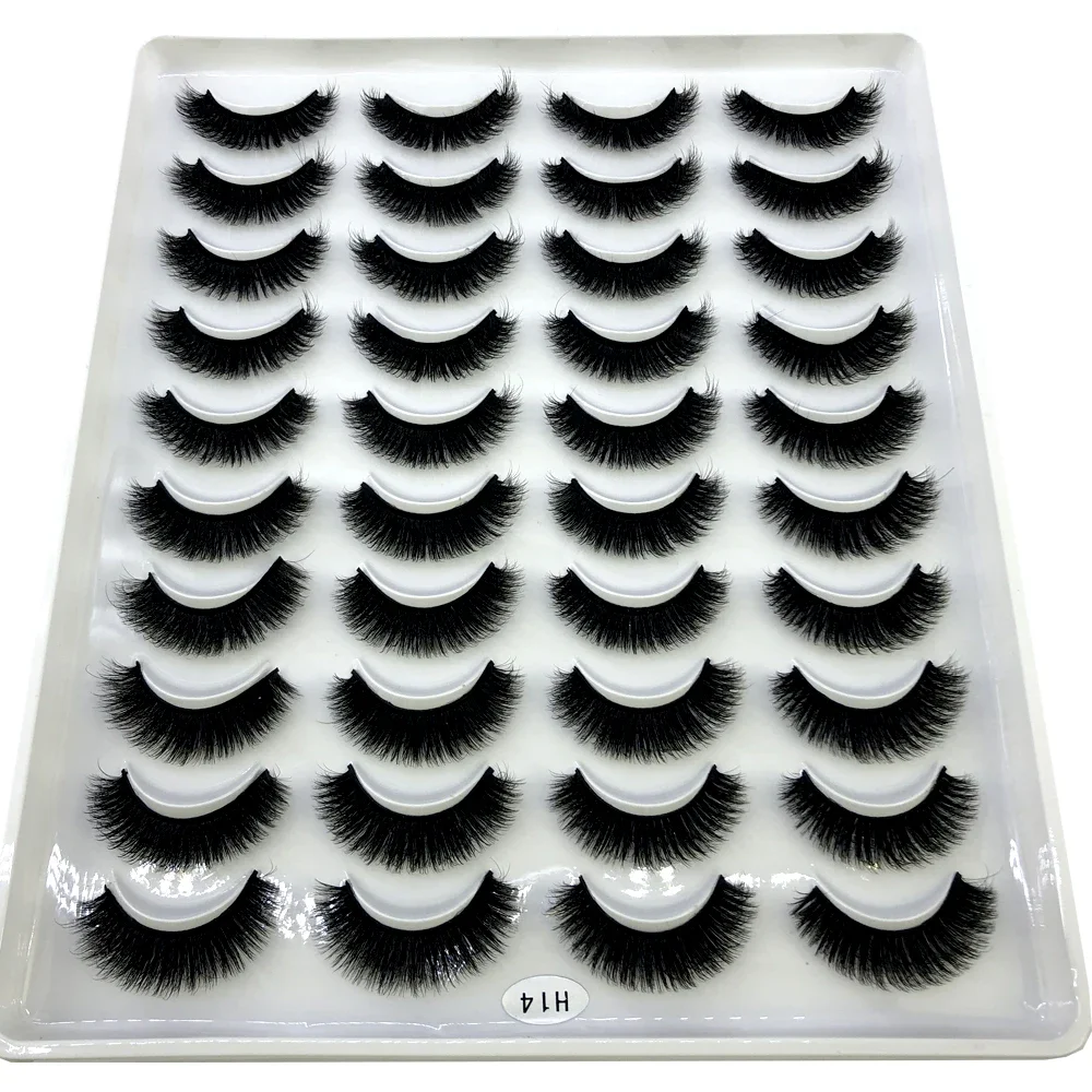 HBZGTLAD 20 Paar natürliche, weiche und flauschige 3D-Nerzwimpern für ein natürliches Make-up, verlängerte Nerzwimpern mit verlängertem Erscheinungsbild