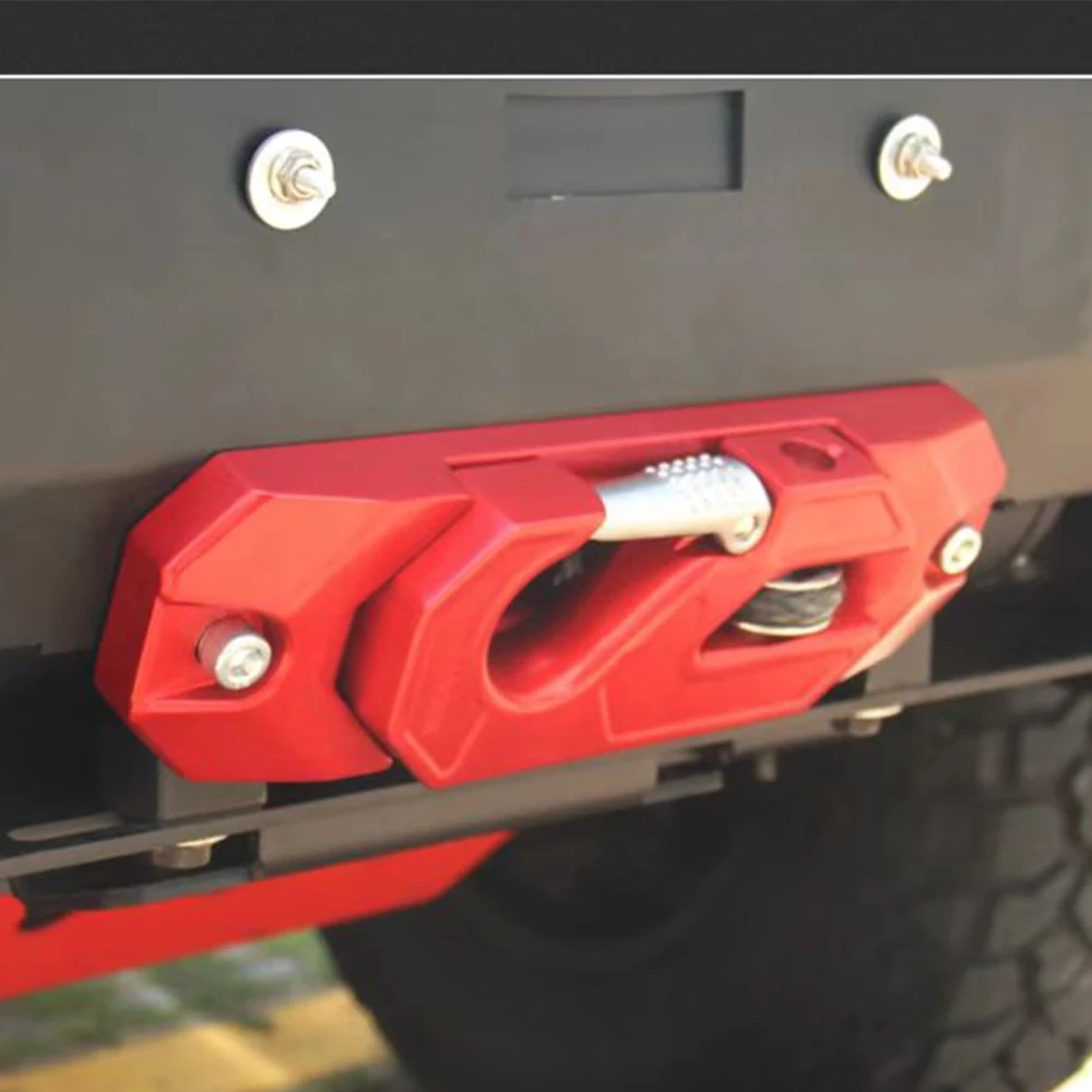 Gancho de remolque plateado rojo, guía de cuerda de acero inoxidable para Jeep todoterreno, todos los coches, JL1276, 1 ud.