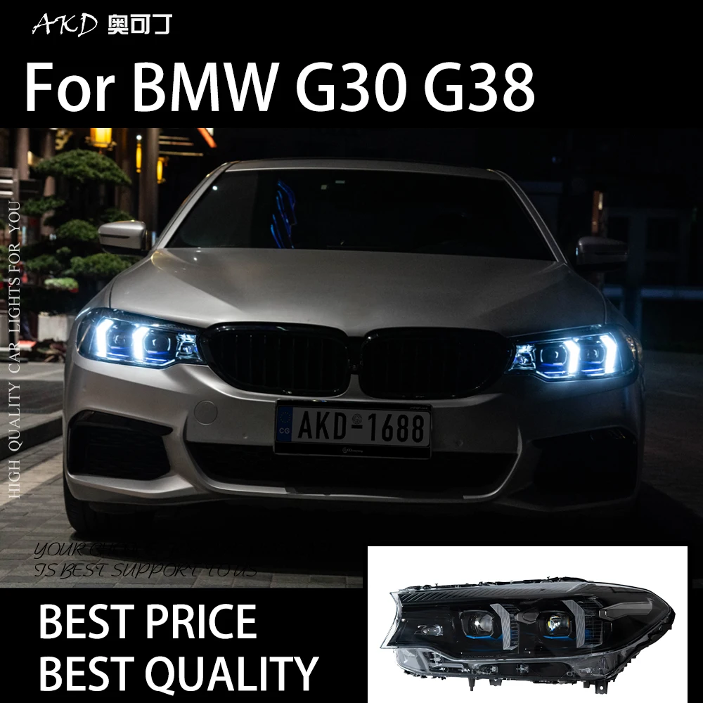 

Автомобильные фары для BMW G30 G38 2018-2023, 5-серия, светодиодные фары в сборе, обновление, новейший дизайн M5, аксессуары для соревнований