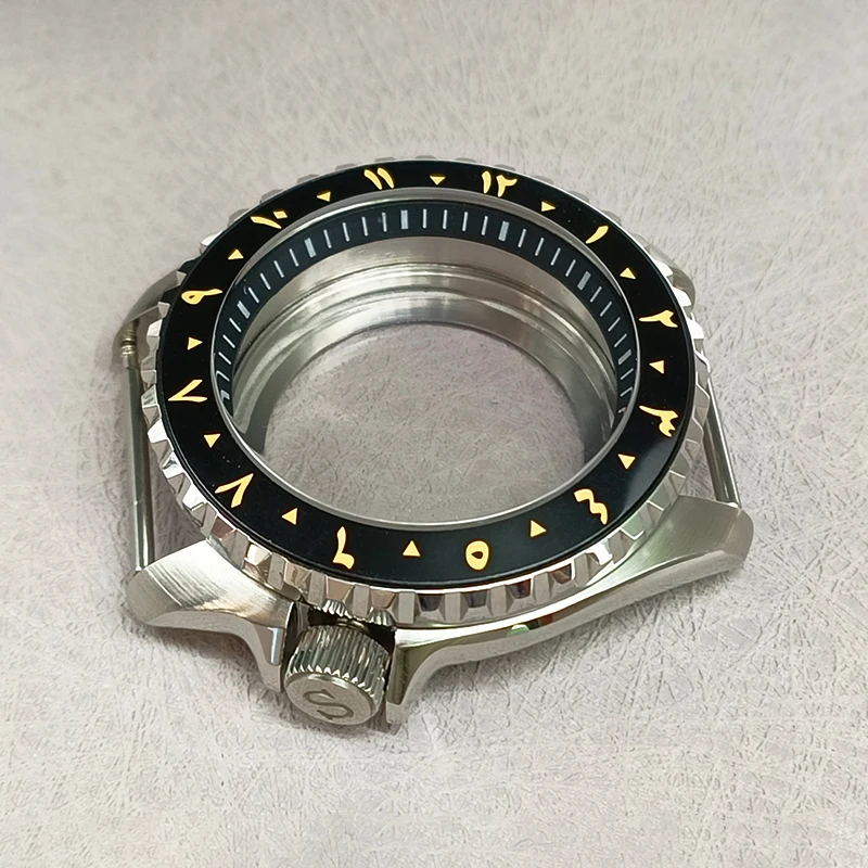 42 มม.NH35 กรณีโดมแก้วคริสตัลแซฟไฟร์เหมาะกับ NH35 NH36 NH38 4R การเคลื่อนไหวโปร่งใสปกหลัง SKX007 ผู้ชายนาฬิกากรณี