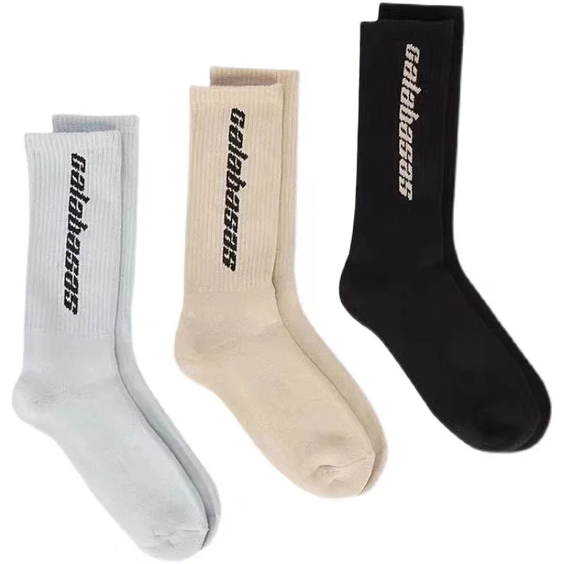 New Hot Sale Fashion Socks Men\'s Casual Cotton Sports Socks Celebrity Trend Letter Socks Spring