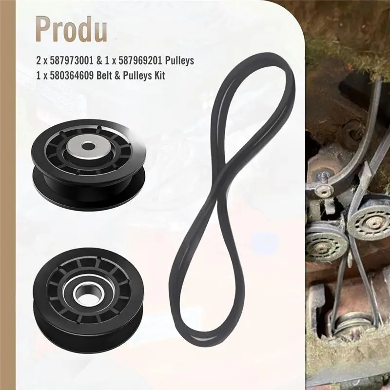 Immagine 3: (2) 587973001 (1) 587969201 Pulegge - Kit Cinghie e Pulegge 580364609 per Kit Riparazione Cinghia A-WD-AT64