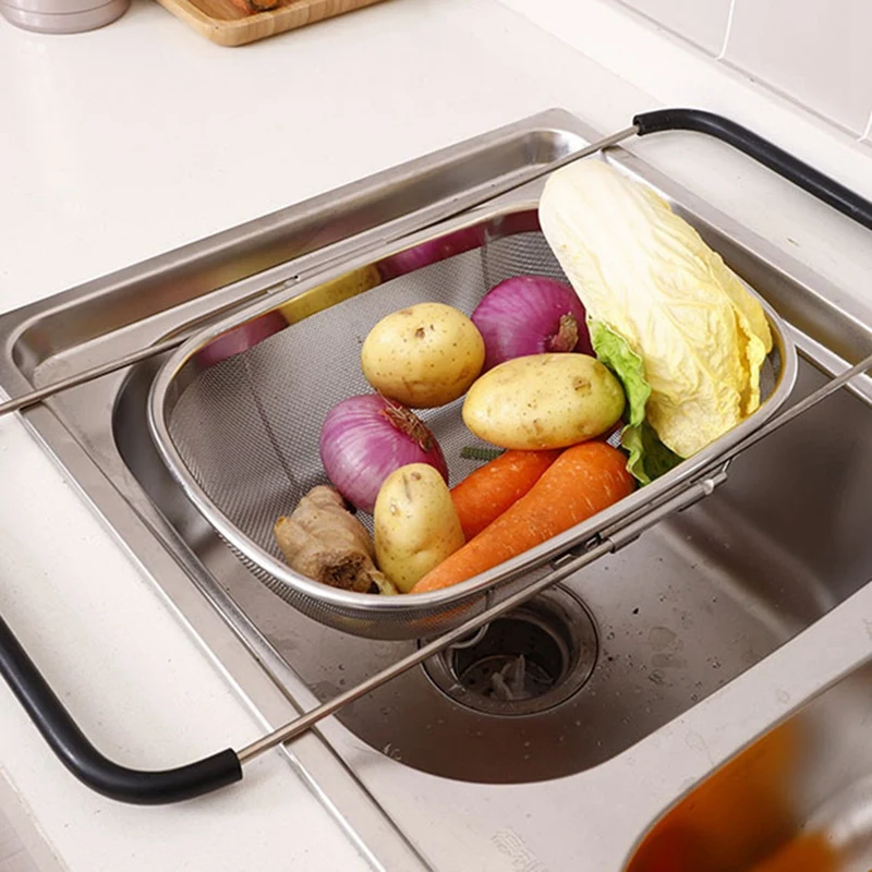 ABNO-Sink Drain Basket Drain Basket Storage Filter Tool Sink Filter Drain Basket Vegetable Basin Kitchen Rack
