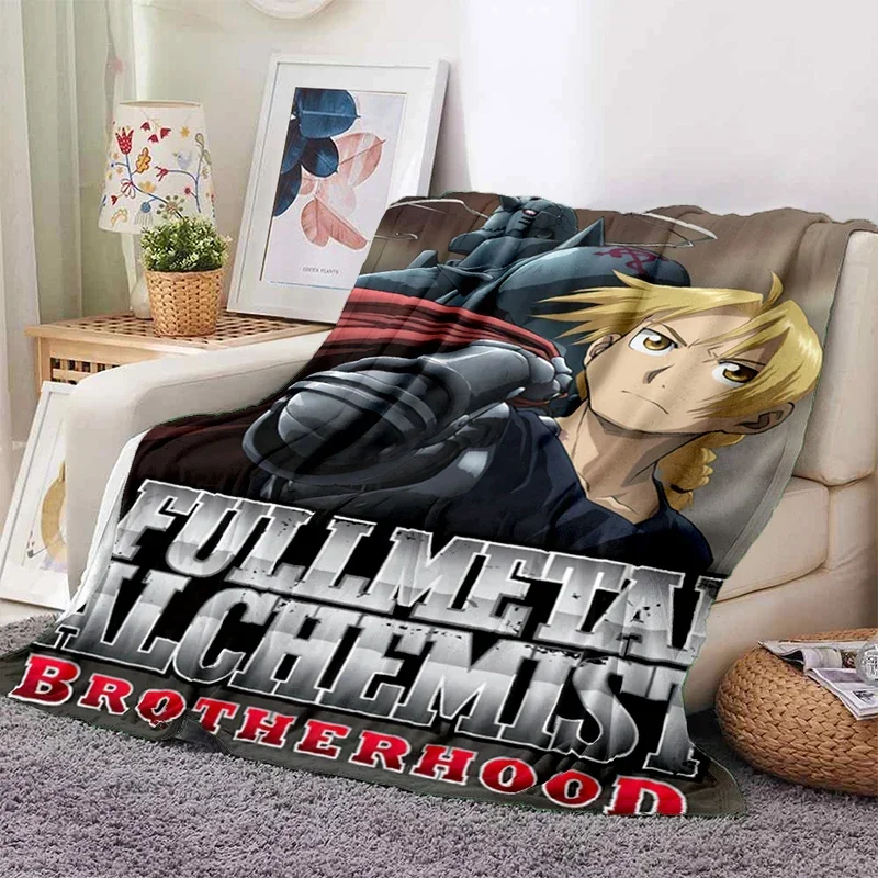 

Fullmetal Alchemist Soft Plush Sofa Bed Throwing Cartoon Picnic Thin Blankets Modern Flannel Cover Gedruckt Bettdecke Geschenk