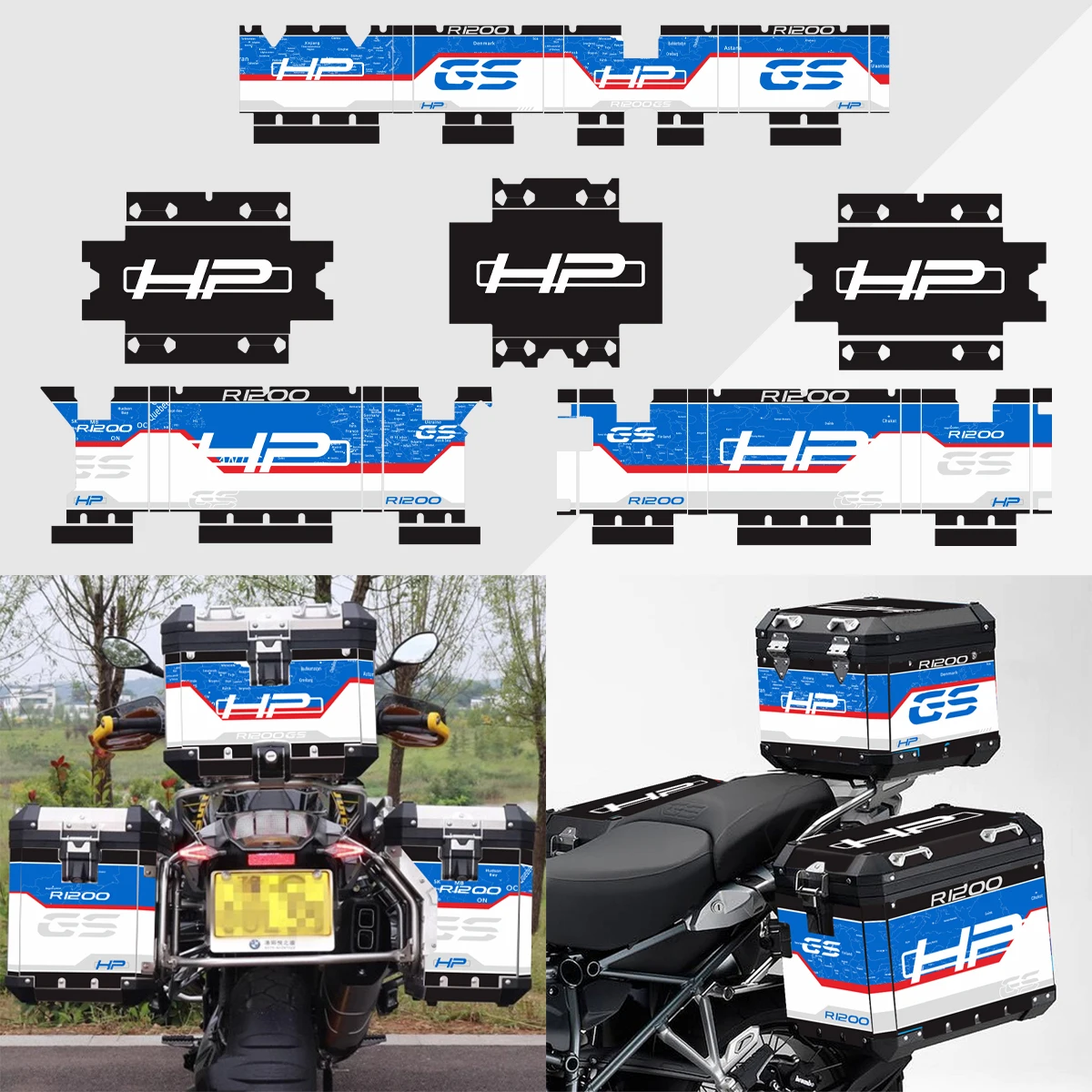 

Motorcycle Aluminum Box Sticker Case for BMW Panniers HP R1250GS R1200GS R1200 R1250 GS Adventure LC ADV 2014-2023