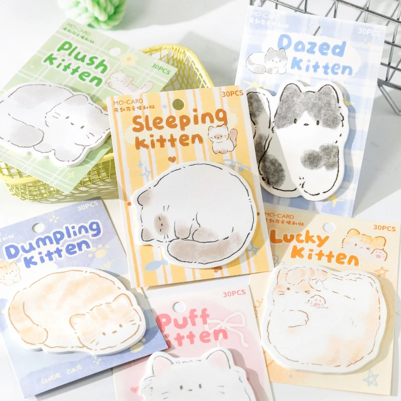 

Gift Special Shaped Sticky Notes Cat Paradise Series Cute Healing Kitten Student Message Notebook Decoration Kawai Stationery