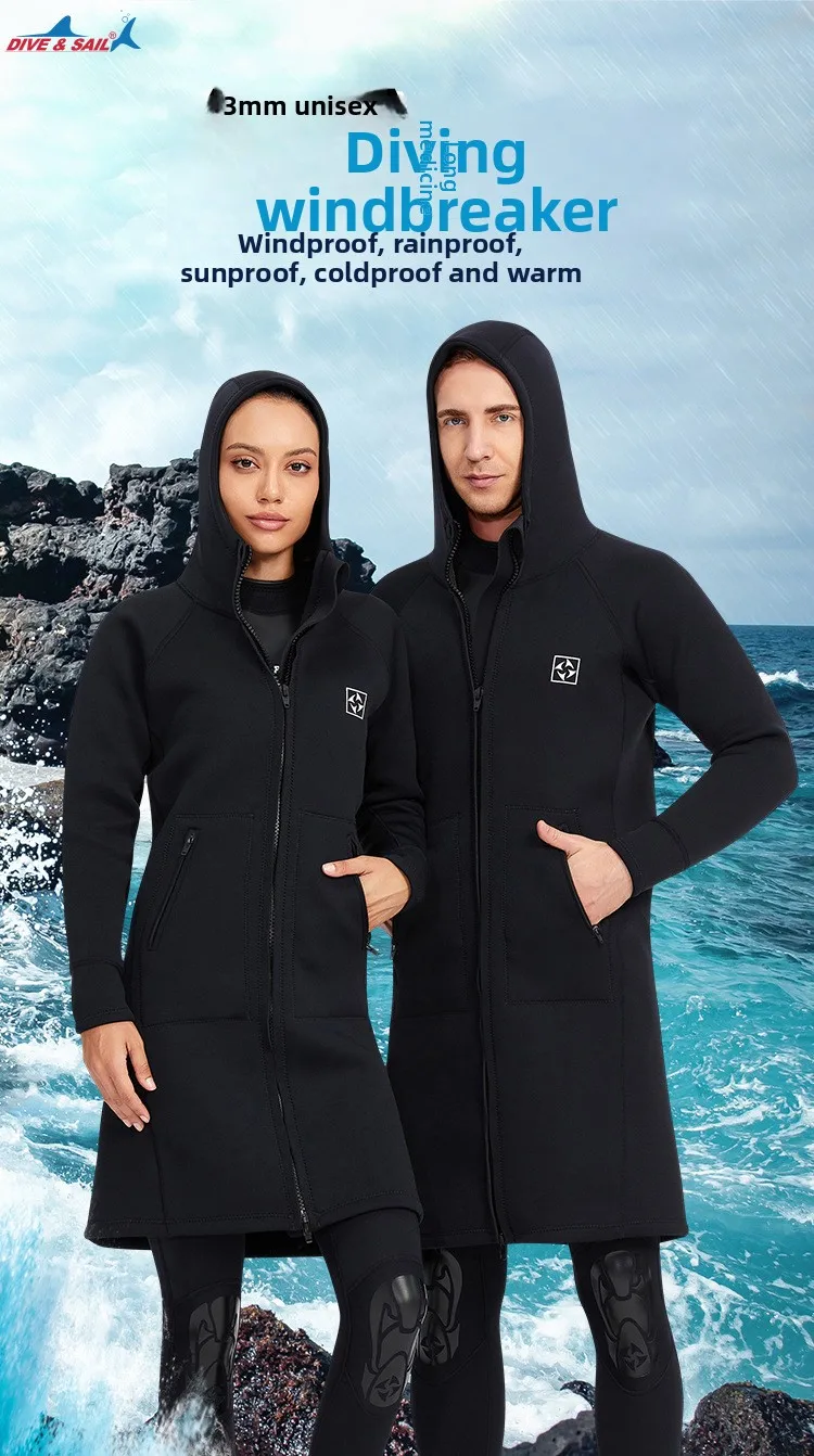 3mm-hooded-diving-trench-coat-men's-sun-protection-warm-snorkeling-water-jacket-women's-cold-protection-diving-suit