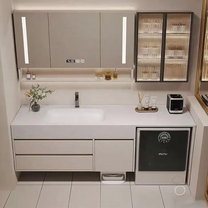 Balcony Washing Machine Wash Basin Integrated Cabinet Sweeping Robot Bathroom Cabinet Wash Basin