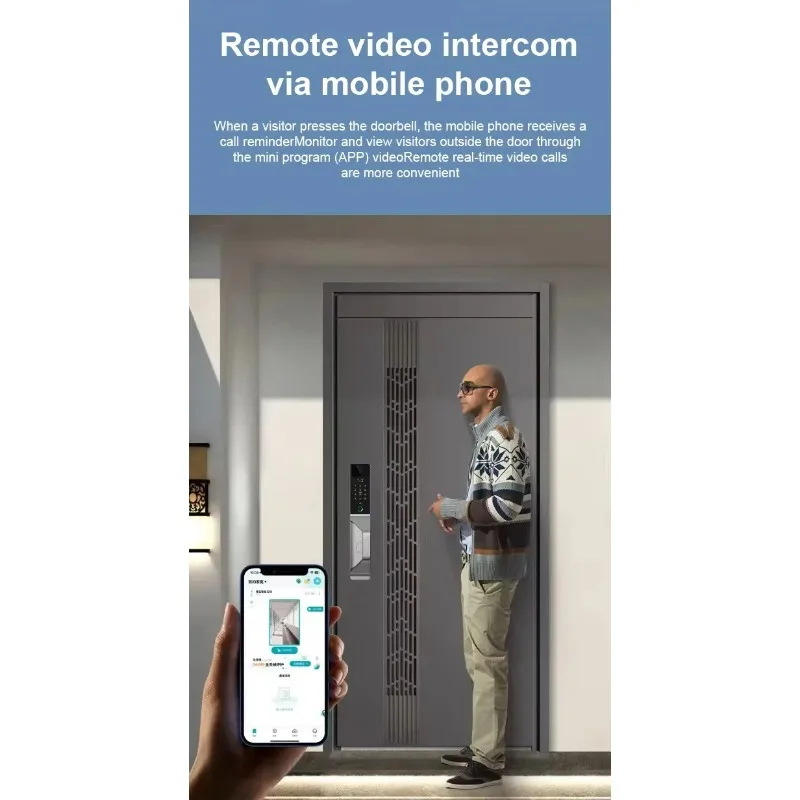 Smart Home Door Lock Smart Door Locks Tuya WiFi Fingerprint Camera Smart Lock for Front Door