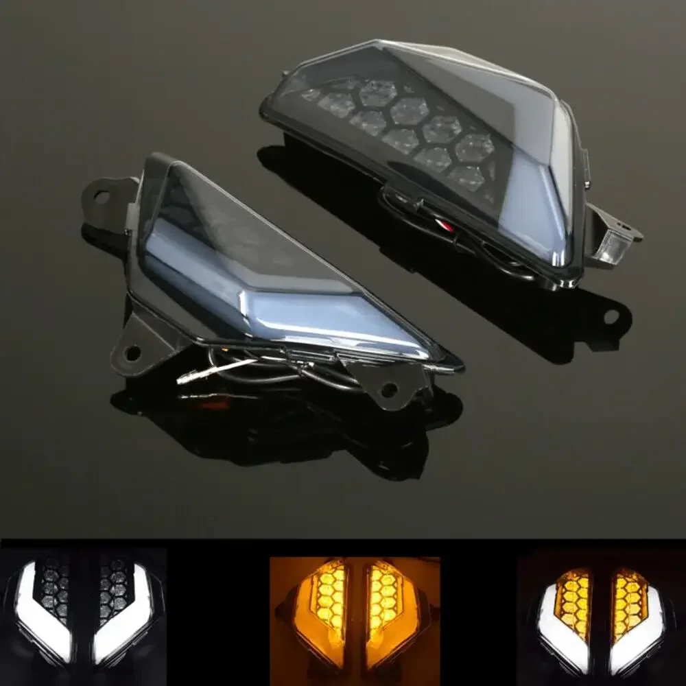 For KAWASAKI NINJA 250 300 400 650 1000 ZX-6R ZX-25R ZX250 ER-6F Z1000SX Motorcycle Front LED Turn Signal Lights Modified