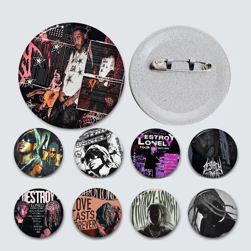 D-Destroy وحيدا مغني الراب 58 مللي متر لطيف أنيمي الشكل أيقونة شارة اليدوية صفيح بروش لحقيبة الظهر الملابس الصدر حلية الهدايا #1