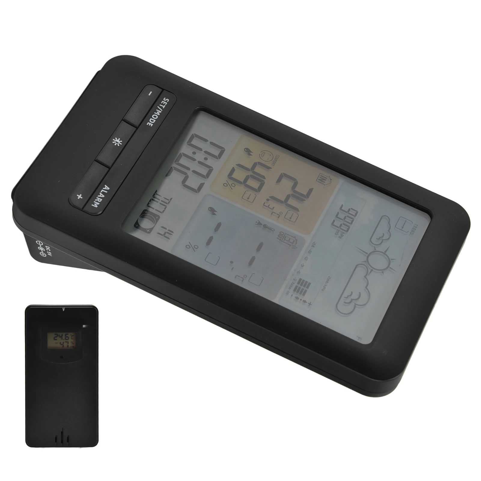 Home Temperature Clock Home Weather Clock Indoor Outdoor Temperature and Humidity Meter Weather Forecast Clock Color Screen