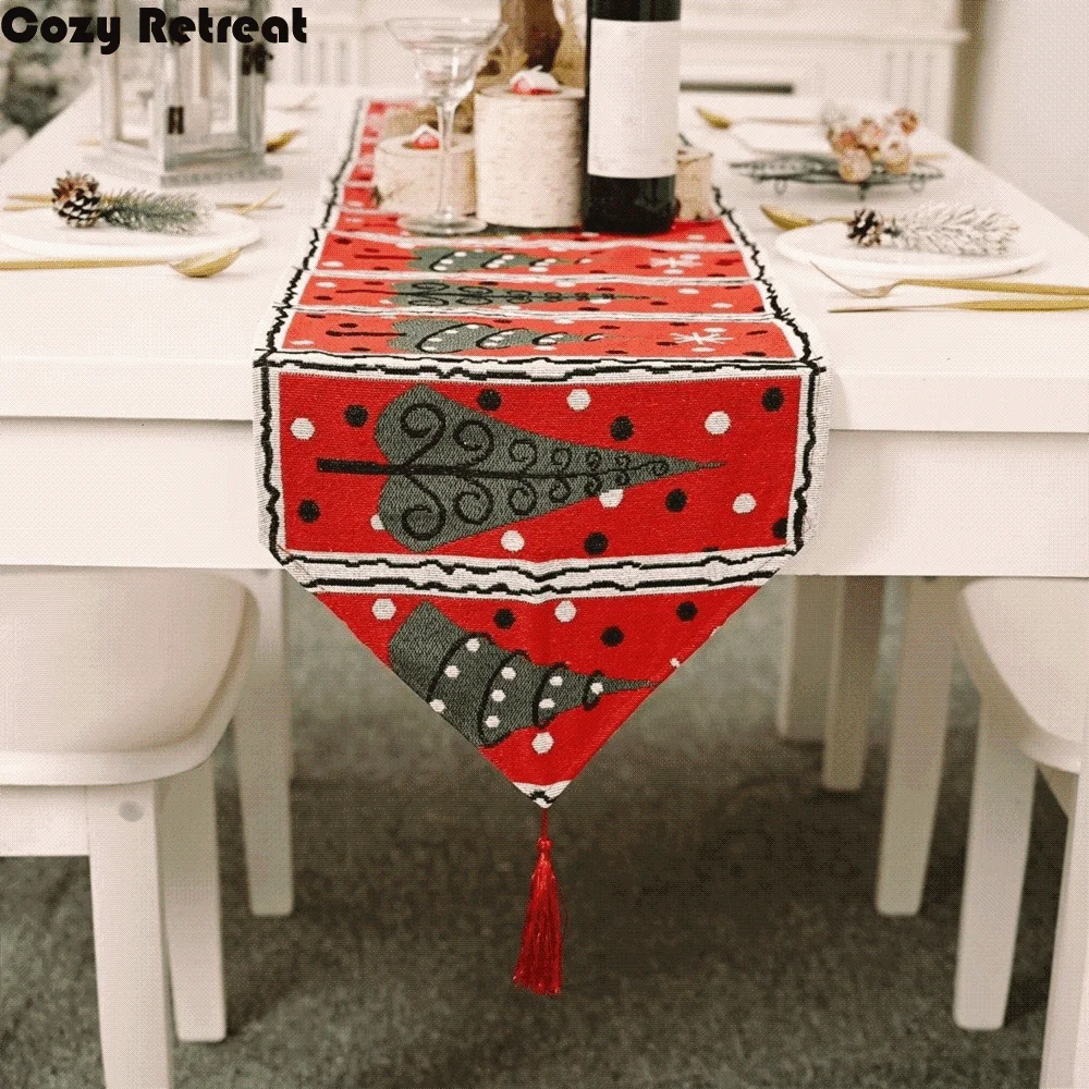 

Прочная рождественская скатерть с кисточками, длинная скатерть с принтом снеговика, трикотажная ткань, прямоугольная скатерть для ресторанов