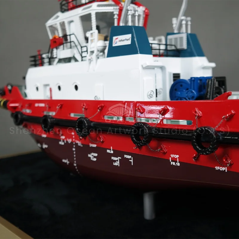 Custom 60cm Die Cast Ship Model Coastal Tug Port Steamer Handmade Artwork
