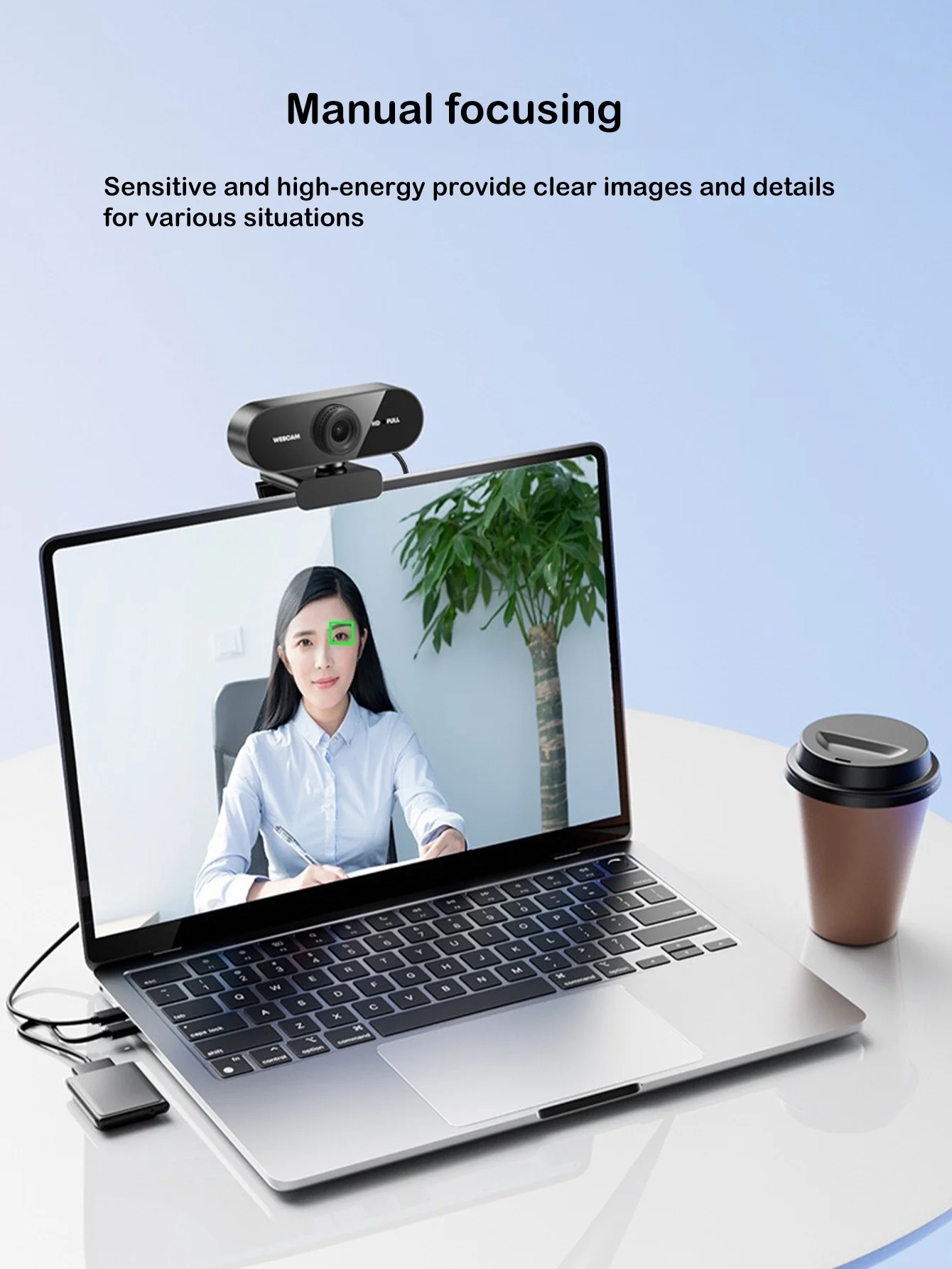 Professional-Grade 1080P HD USB Webcam (with Built-In Microphone), Suitable for Laptops and Desktop Computers
