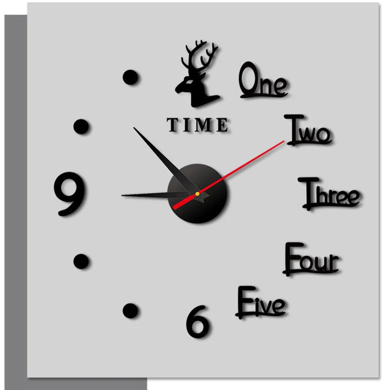 40cm DIY Loudspeaker Mute Small 2D Pattern Home Decoration Wall Hanging Clock For Bedroom Living Room Study Creative Stickers