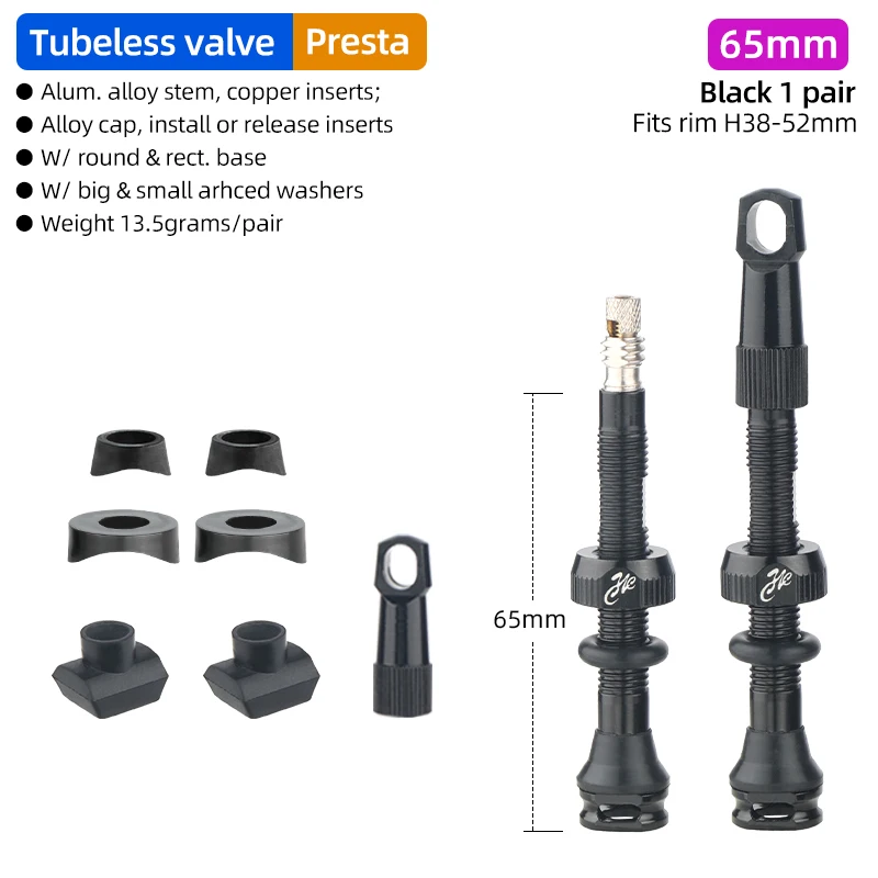 Fahrrad Tubeless Reifen Ventil Carbon Felge Presta Ventile 40 50 65 80mm F/V Abnehmbare Messing Kern W/kappe Für MTB Fahrrad Luft Ventil
