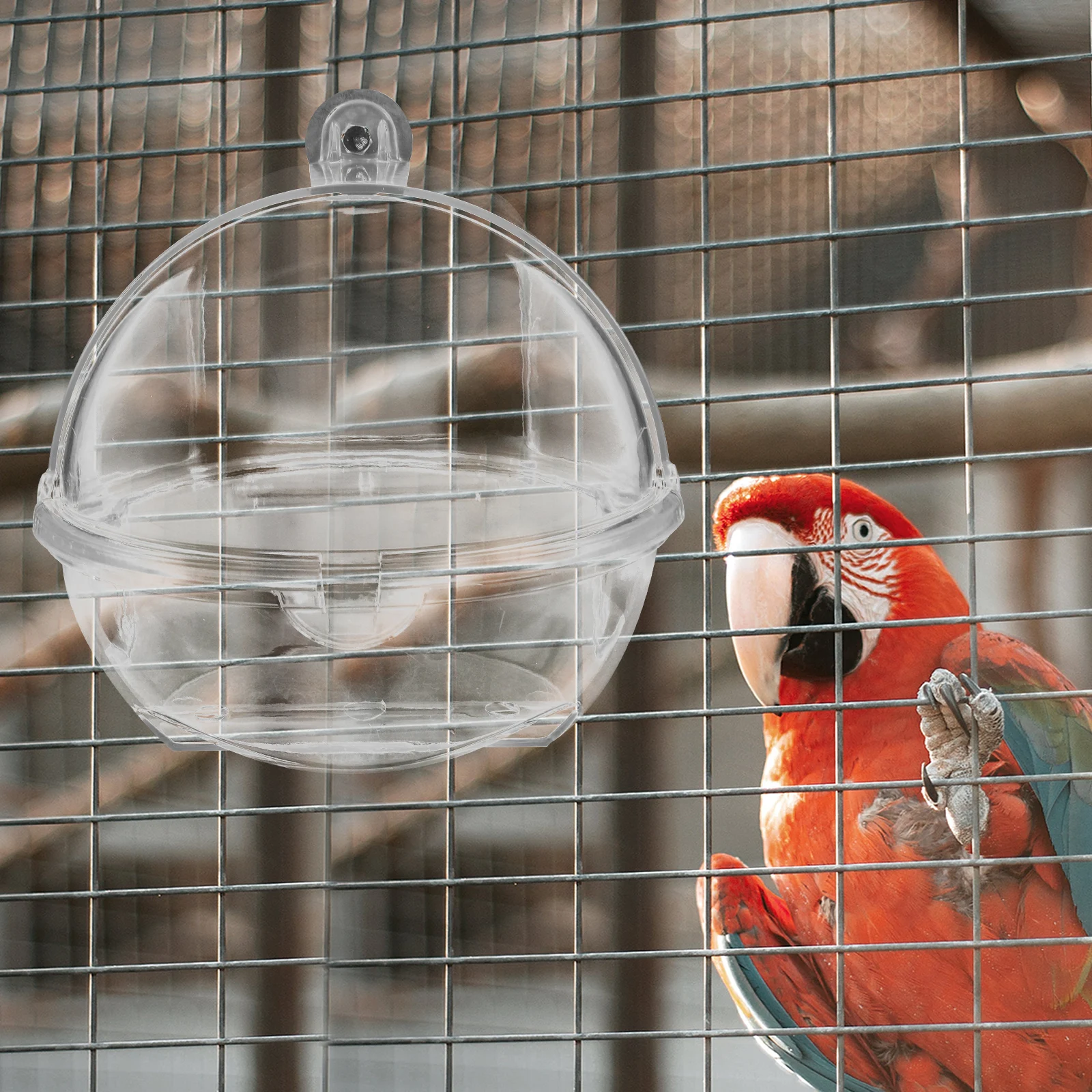 

Bath For Cage Small Bird Bathtub Hanging Parrot Bathing Box Reusable Plastic Bird Bath Container Parakeet Cockatiel Shower Tub