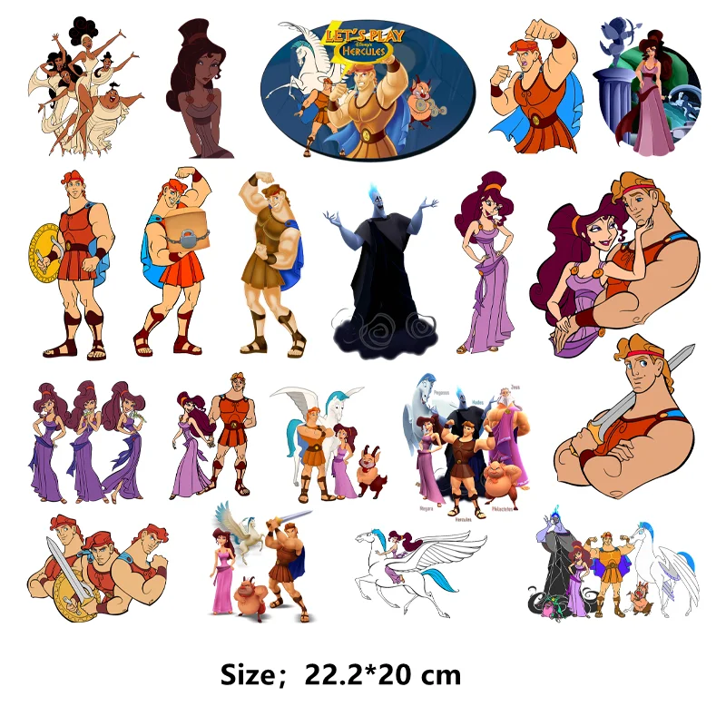 Disney movies hercules DIY children Clothing stickers Iron on patches Flex fusible transfer