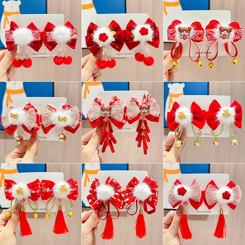 Kinder Nette Chinesische Anhänger Ornament Haar Clips Mädchen Schöne Süße Haarspangen Haarnadeln Kinder Haar Zubehör