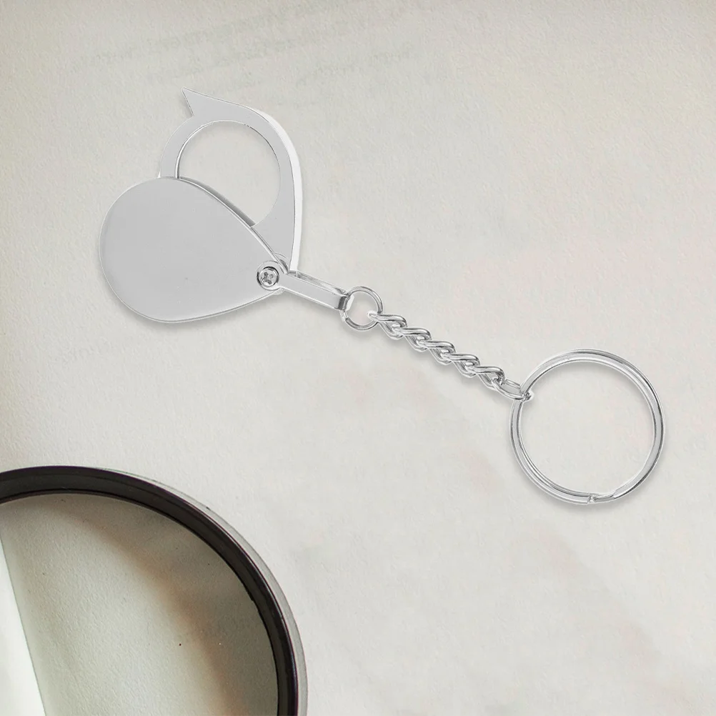 2 Stücke Falttaschenlupe 10x Optische Glaslinse Schlüsselanhänger Schmuck Münzen Miniaturmalerei Tragbare Lupe