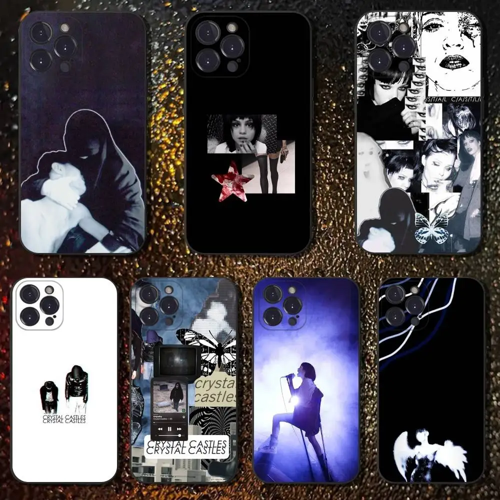 

BNAD C-Crystal C-Castles Phone Case For iPhone 16,15,14,13,12,11 Plus,Pro Max,XS,X,XR,SE,Mini,8,7,Soft Silicone Black Cover