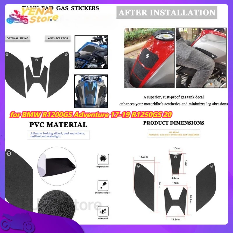 

Durable Motorcycle Body Decals for BMW R1200GS Adventure 17-19 R1250GS 20-ON Fuel Tank Stickers
