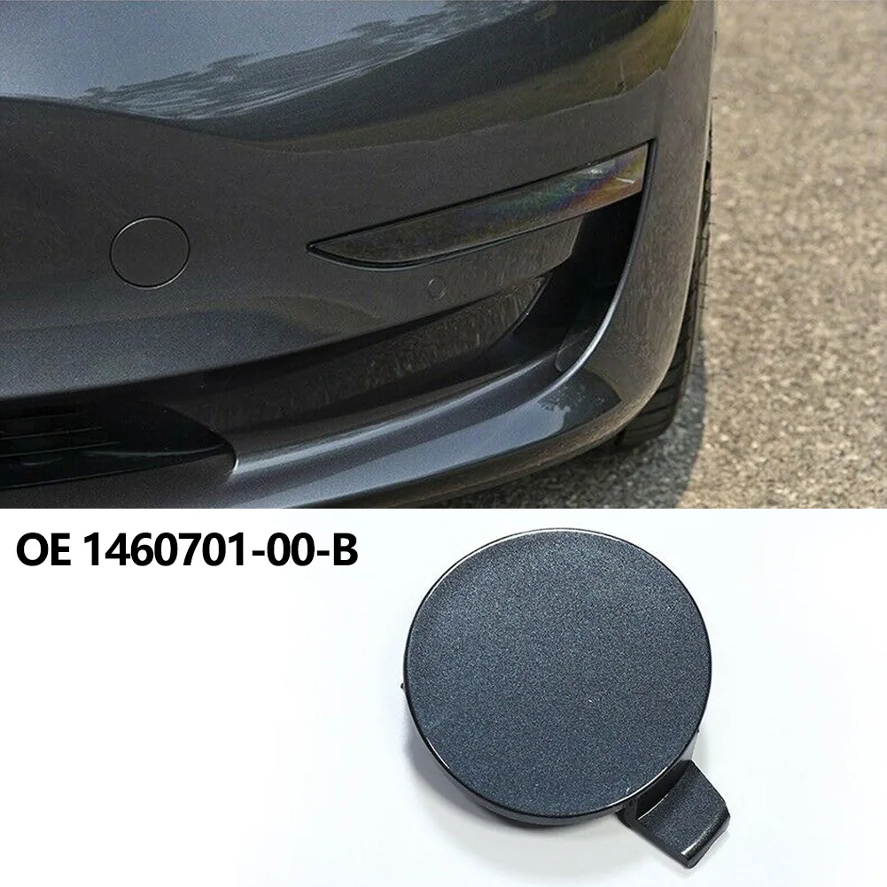 Part Bumper Tow Hook Cover 1pc Accessory Cap Front Replace Trailer Hook Cover 1 Piece For Tesla Model 3 2017-2022 New