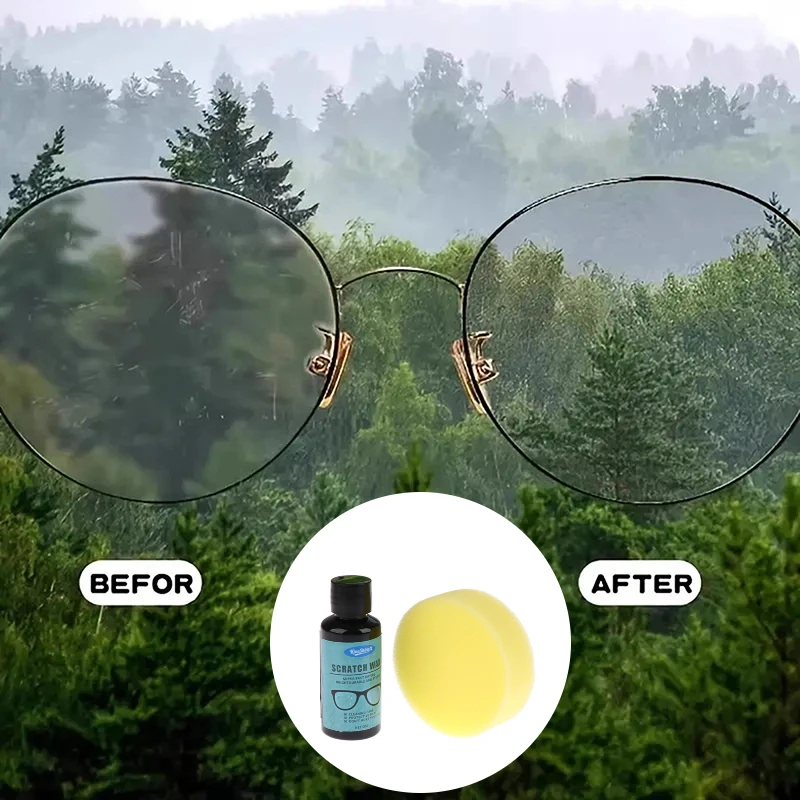 Eyeglass Scratch Repair Cream With Sponge Lens And Frame Scratch Polish Lens Scratch Polishing Buffing For All Eyeglasses