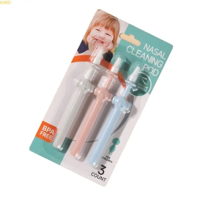 

3PCS Baby Nasal и Earser Set Set Safe Силиконовый инструмент для носа и очистка ушей для нежного ухода за младшим