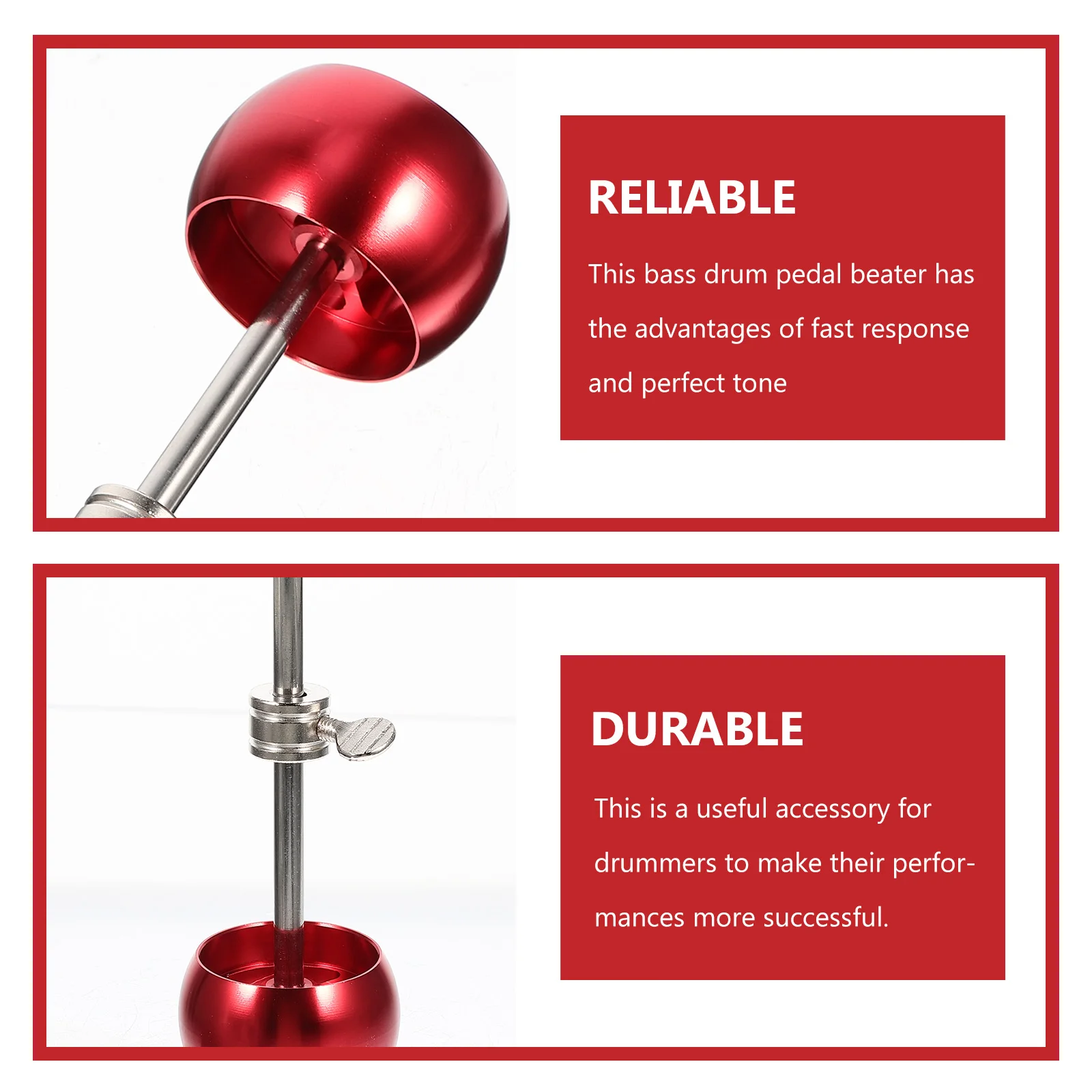 

Aluminum Alloy Hammer Head The Drum Pedal Beater Double Part Kit Accessory Metal Replacement Accessories