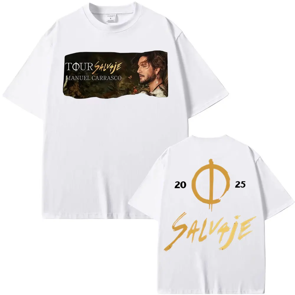 Manuel Carrasco Salvaje Album 2026 Graphic T-shirts Men Women Fashion Gothic Vintage T Shirt Cotton 100% Casual Oversized Tshirt