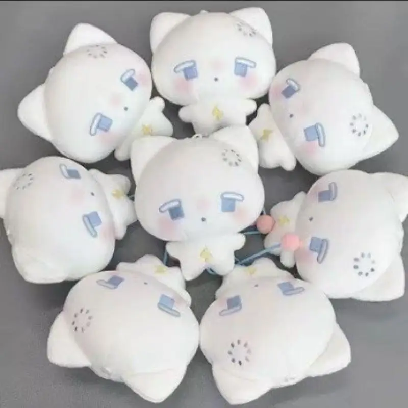 Cute Cartoon Plush Human Robot Cat Keychain Kawaii Kitten Stuffed Doll Backpack Pendant Decorative Accessories Friend Gift
