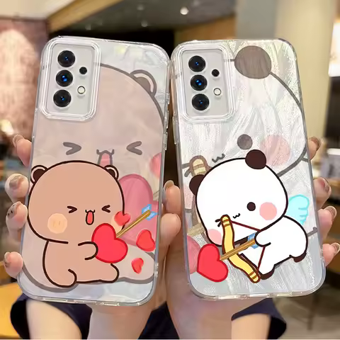 New Cute BUBU DUDU Couple Phone Case For Samsung Galaxy S25 S24 S23 S22 S21 Plus Ultra S24 FE A73 A72 A55 A54 A53 Gradient Cover